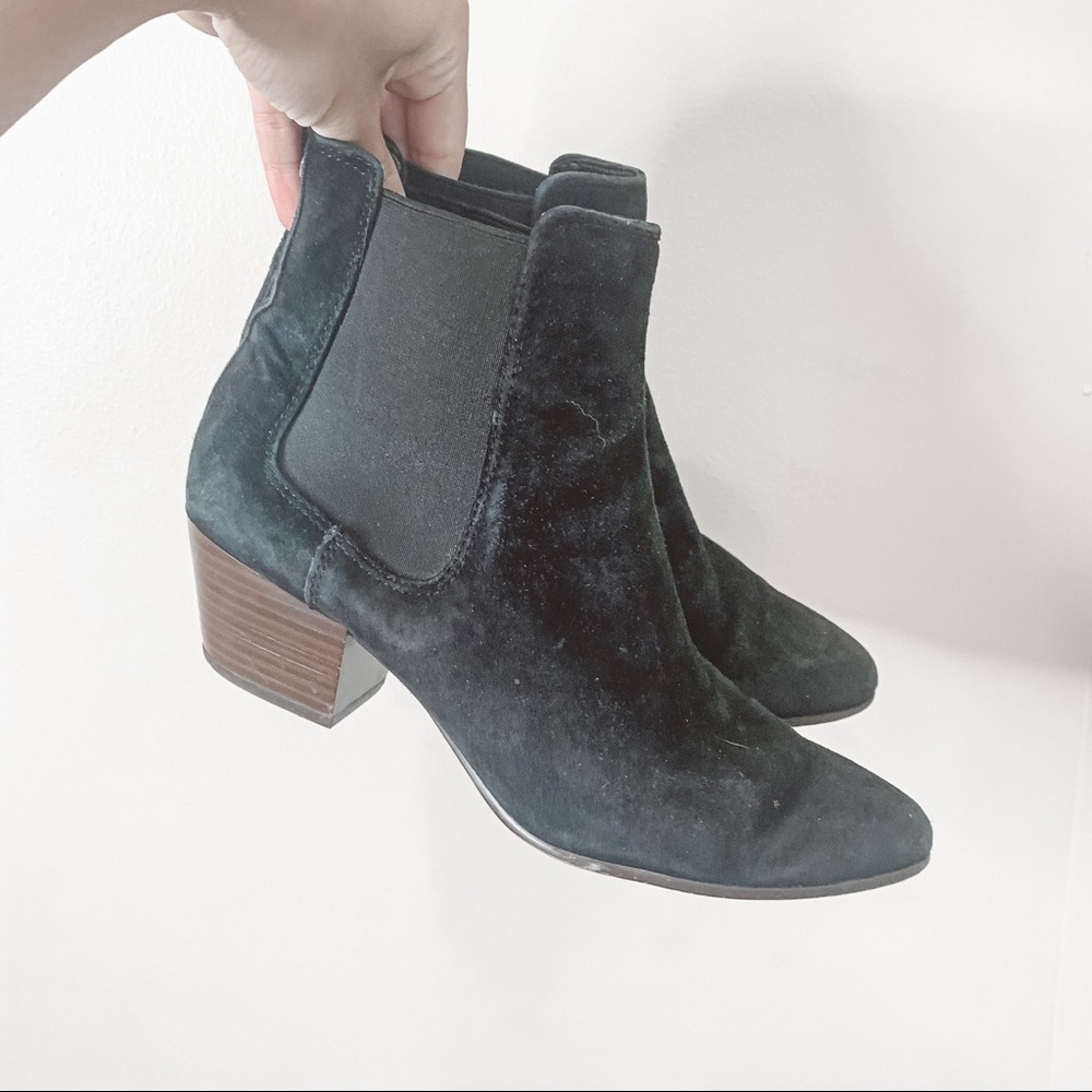 Sam Edelman black suede leather ankle booties